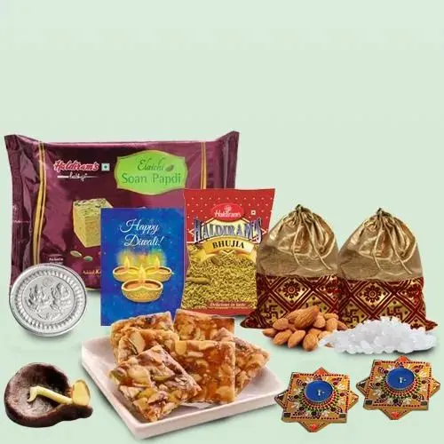 Send joyful diwali gift of haldiram sweets n snacks with free diya to  Delhi, Free Delivery - DelhiOnlineFlorists
