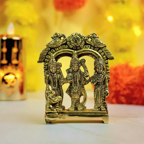 Exquisite Brass Ram Darbar Murti