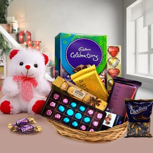 Send Array of Chocolate with Teddy Bear to India