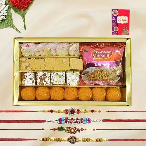 Rakhi Sweets-Exotic Dryfruit Sweets in Premium Box 12pcs with 2 Rakhi –  Ghasitaram Gifts